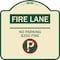 Signmission Fire Lane No Parking $250 Fine W/ No Parking Heavy-Gauge Aluminum Sign, 18" x 18", TG-1818-24014 A-DES-TG-1818-24014 - alternate 1